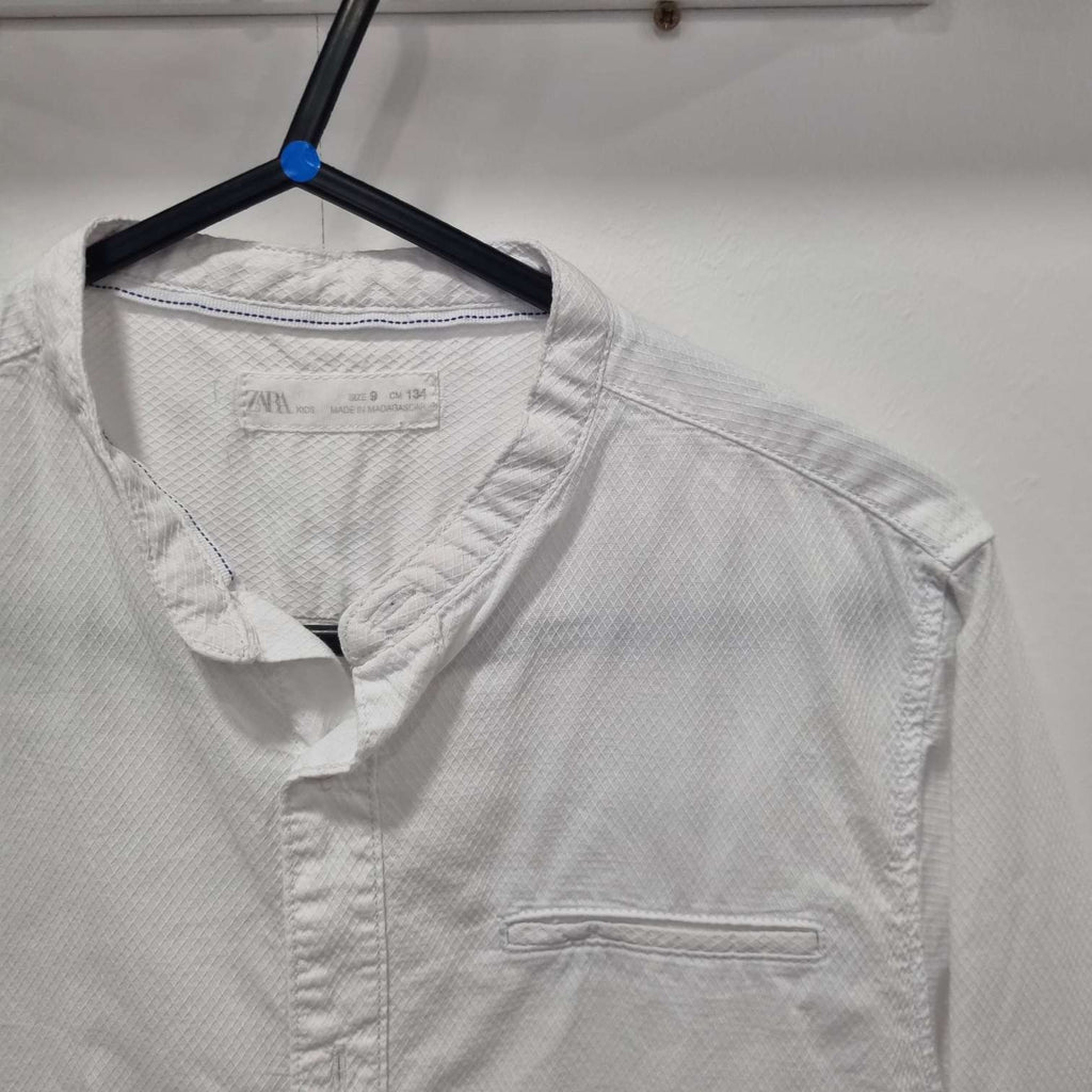 Zara White Grandard Collar Shirt Zara