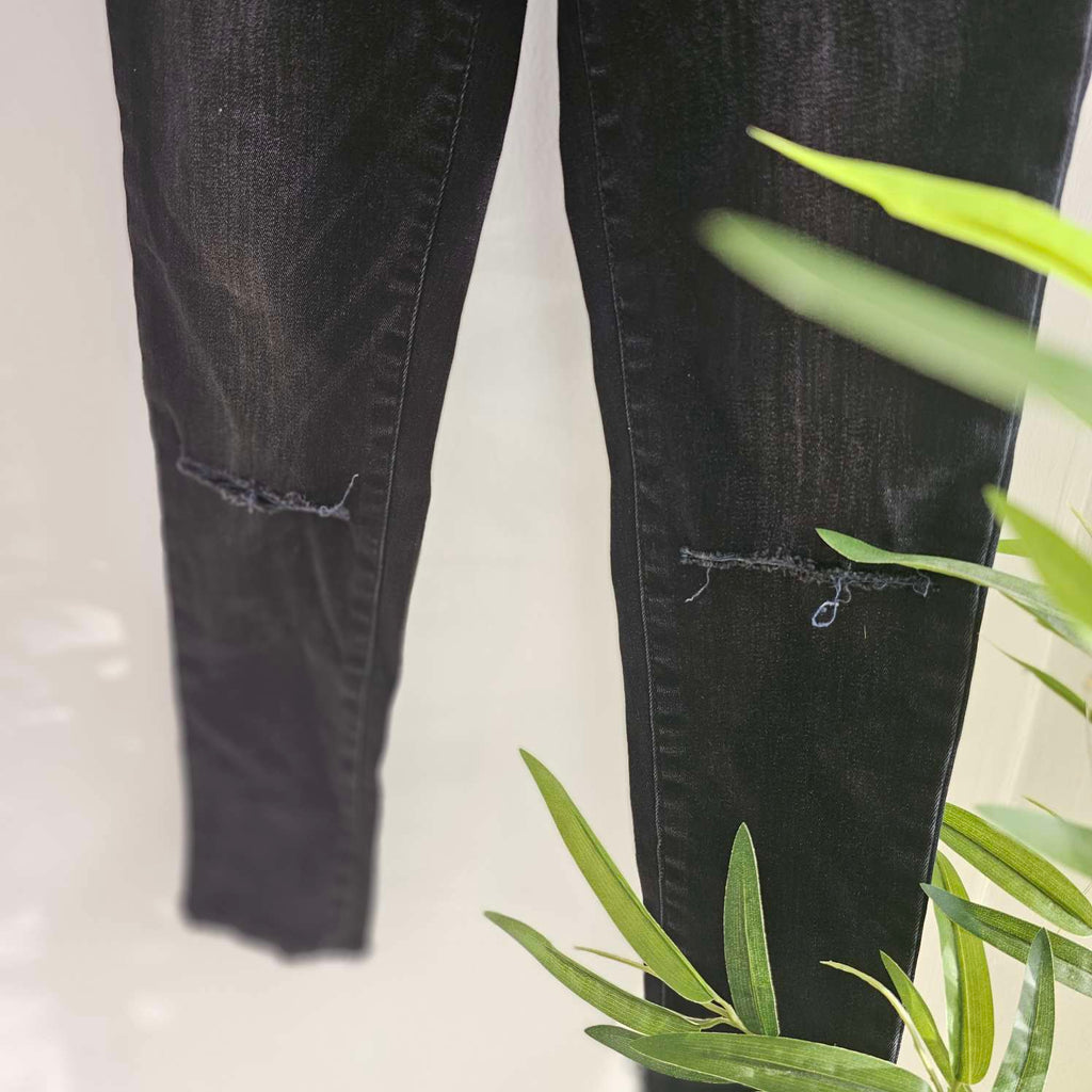 M&S Black Wash Distressed Jeans