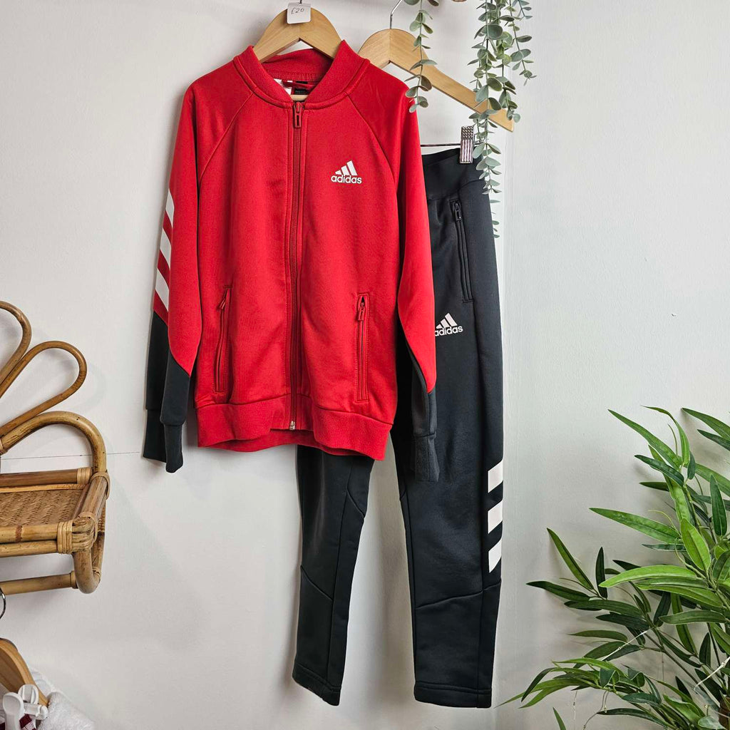 Adidas Red & Grey Tracksuit