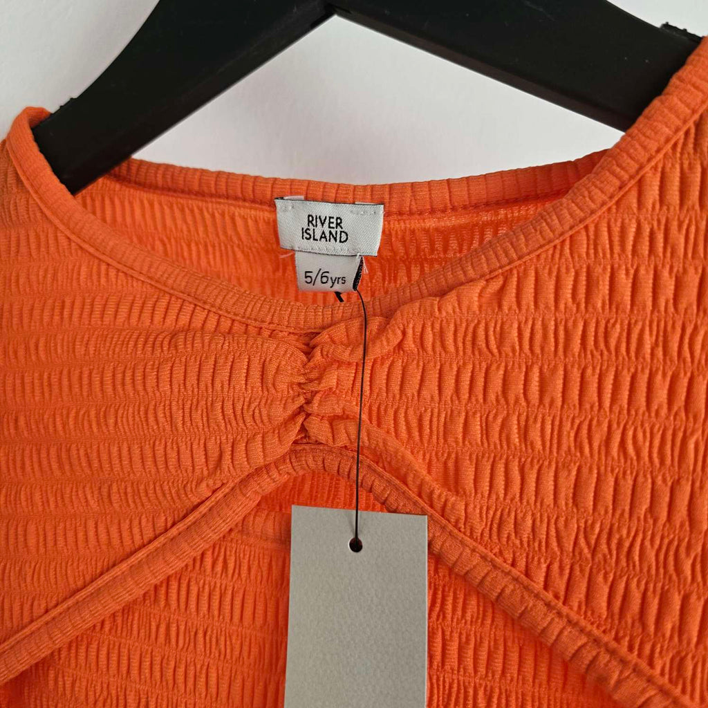 River Island Orange Ruched Top