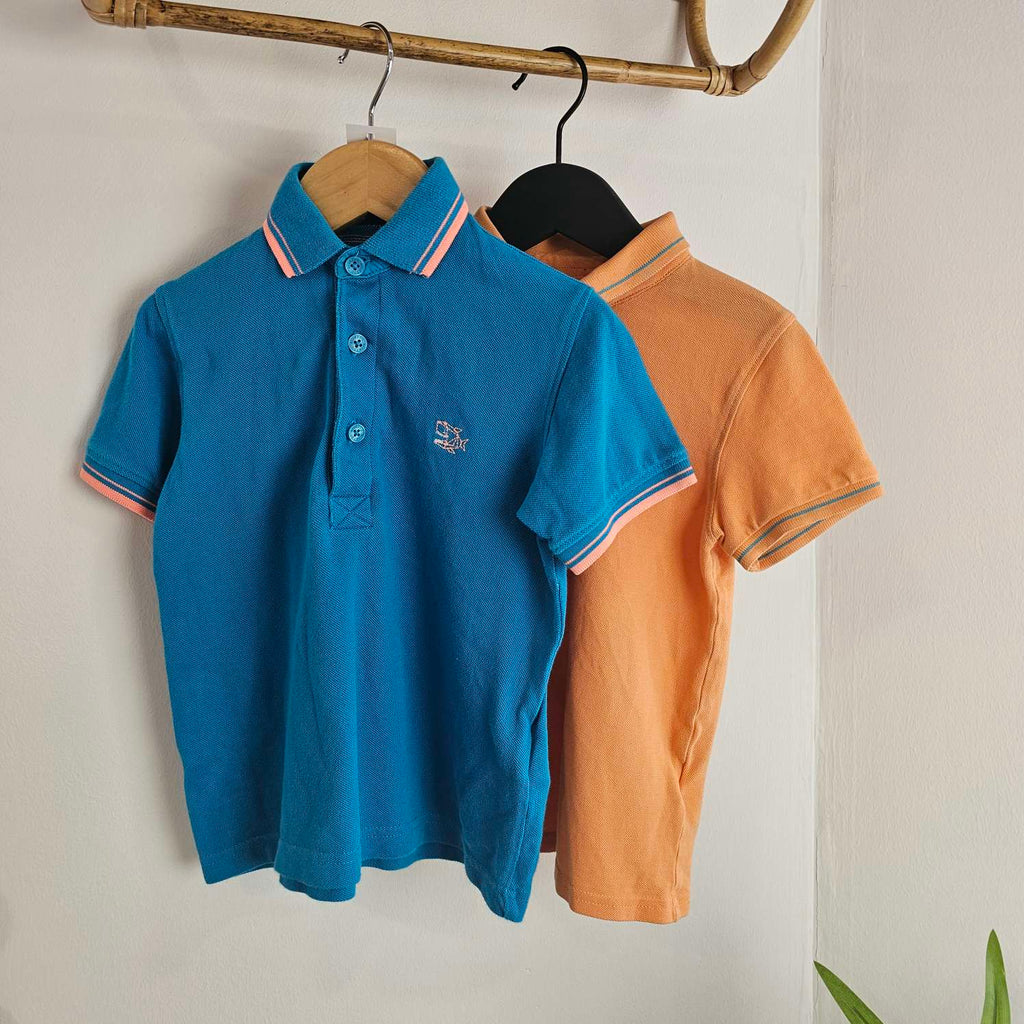 Bluezoo 2 Pack Polo Shirts - Blue/Orange