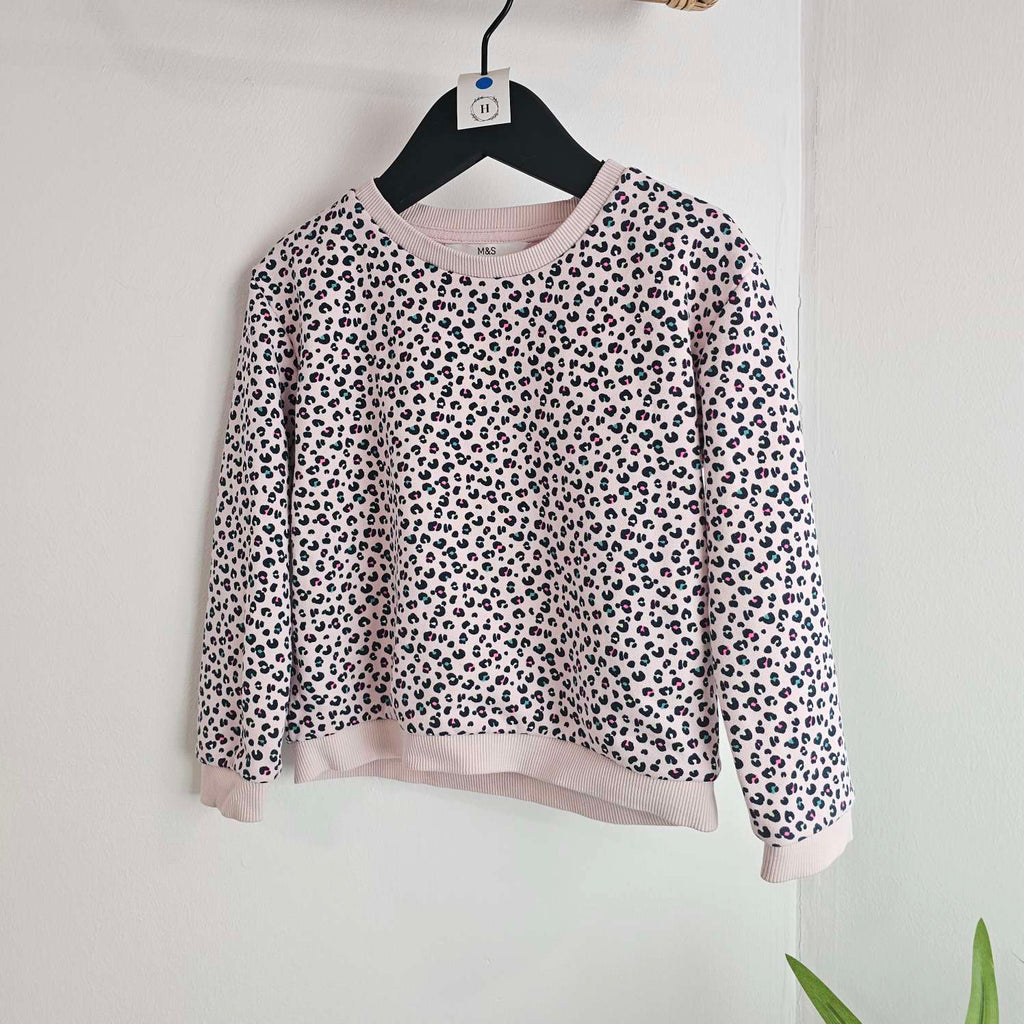 M&S Pink Leopard Print Sweatshirt