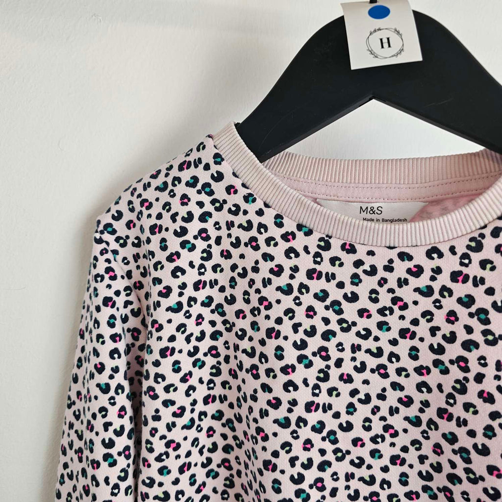 M&S Pink Leopard Print Sweatshirt