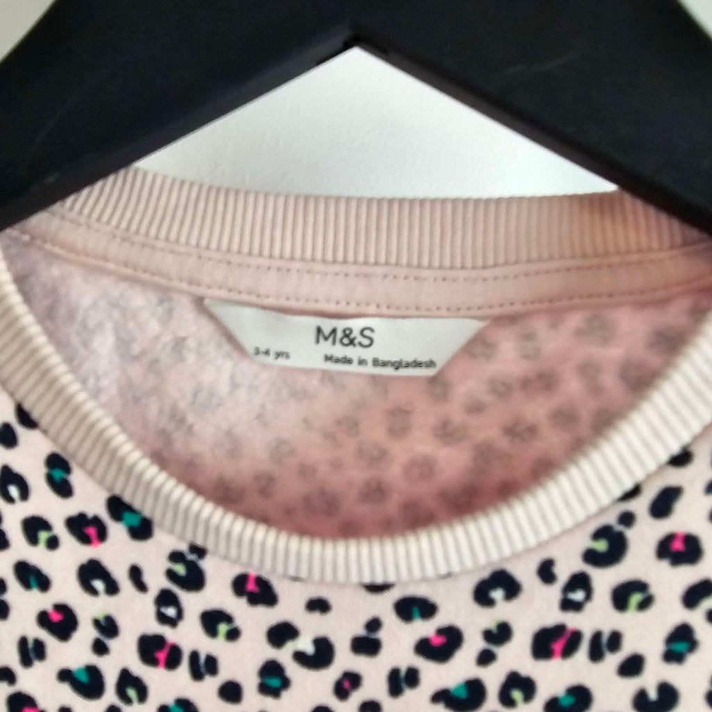 M&S Pink Leopard Print Sweatshirt