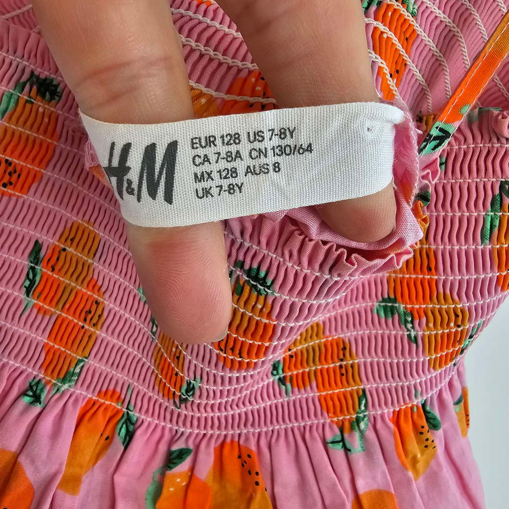 H&M Pink Dress with Oranges Print